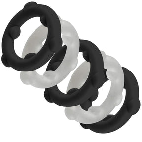 Oxballs Gearheads Cock Rings 5-Pack Black/Vapor - OX-3203-VPBK