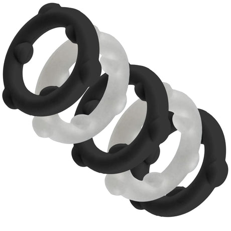 Oxballs Gearheads Cock Rings 5-Pack Black/Vapor - OX-3203-VPBK