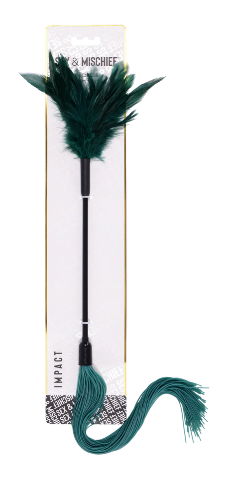 Sportsheets Indica Feather Tickler — Green Dual-Ended Teaser - SS10221