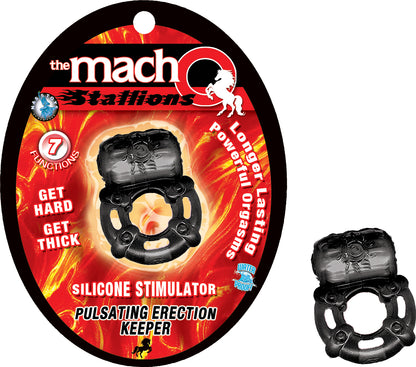 The Macho Stallions Pulsating Erection Keeper - Black by Nasstoys