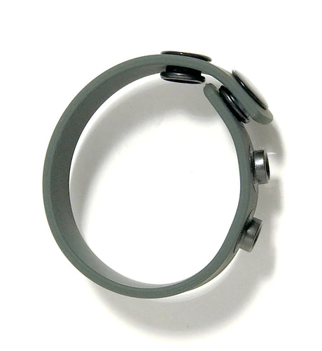 Rascal Boneyard 3-Snap Silicone Cock Strap - Gray - BY-0306