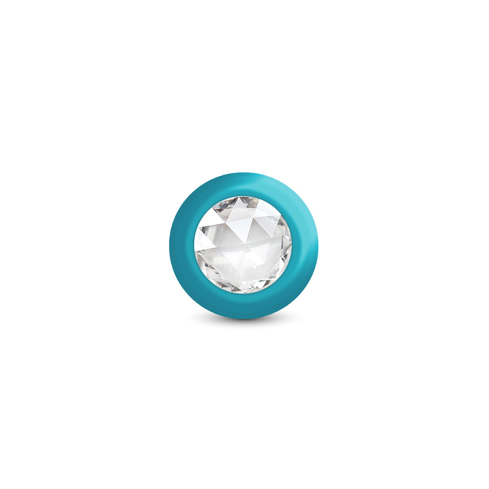 Viben Eluxe Vibrating Anal Plug — Medium Blue Ombre, Clear Gem & Remote - VB-CC9157