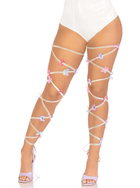 Leg Avenue Butterfly Leg Wraps — One Size, Multicolor (1 Pair) - LA-1960MULOS