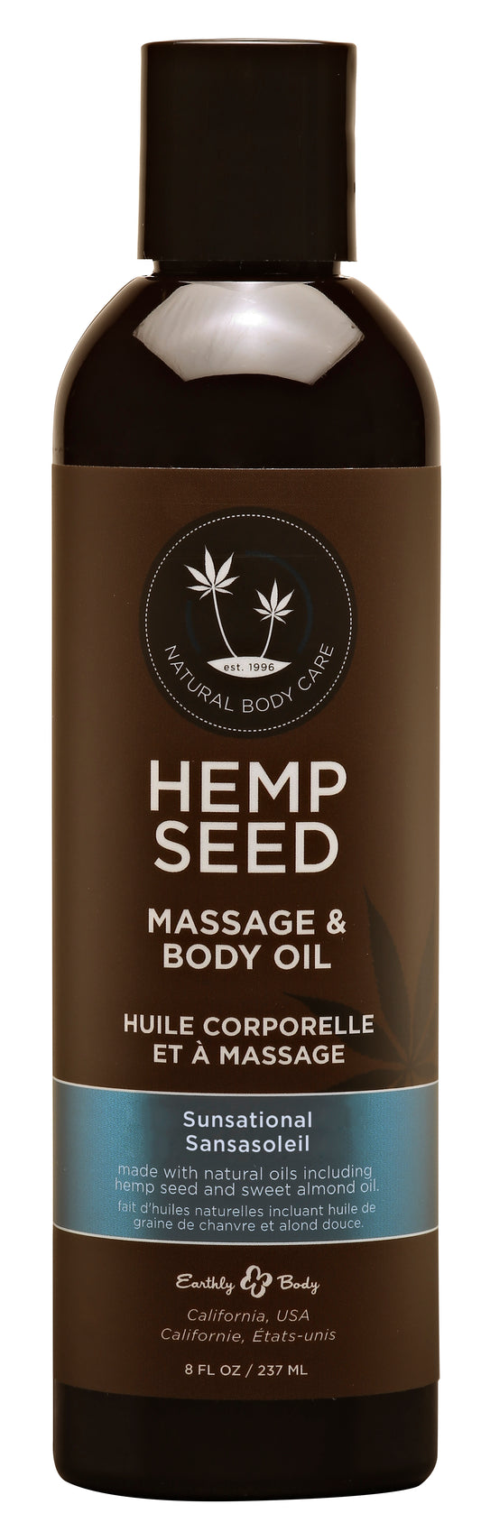 Earthly Body Hemp Seed Massage & Body Oil — Sunsational, 8 fl oz - EB-MAS046
