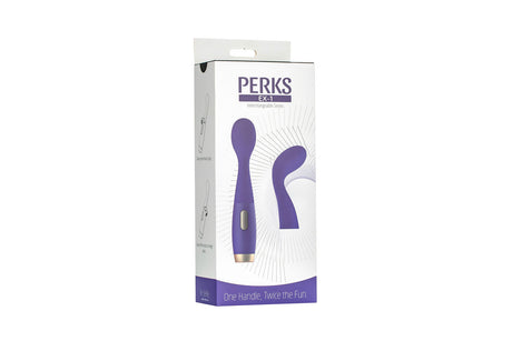 Le Stelle Perks EX-1 Clitoral Wand & G-Spot Vibrator — Purple (2‑Piece) - LS-LS12210