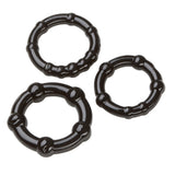 Cloud 9 Novelties Beaded Super Stretch Cockring Combo — 3-Pack, Black - WTC63841