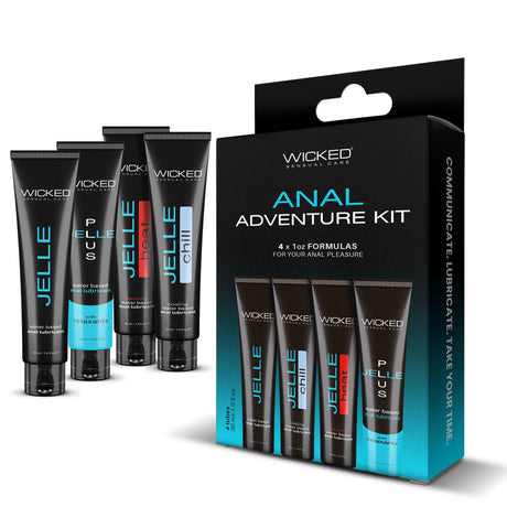 Wicked Sensual Care Anal Adventure Lubricant Kit 4x1oz - WS-99330