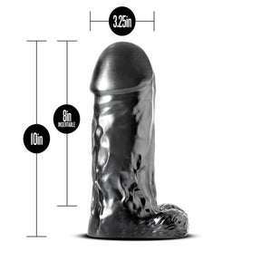 Blush Jet Destroyer Realistic Dildo — Carbon Metallic Black, 8" Insertable - BL-15405
