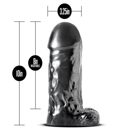 Blush Jet Destroyer Realistic Dildo — Carbon Metallic Black, 8" Insertable - BL-15405