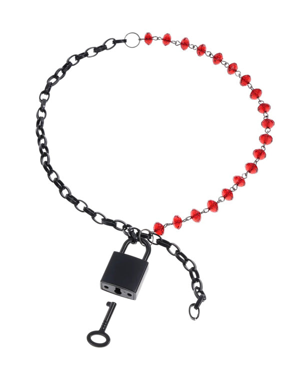 Sportsheets Crystal Day Collar — Red Gems, Adjustable 9 to 20 in - SS09989