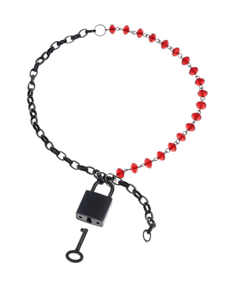 Sportsheets Crystal Day Collar — Red Gems, Adjustable 9 to 20 in - SS09989