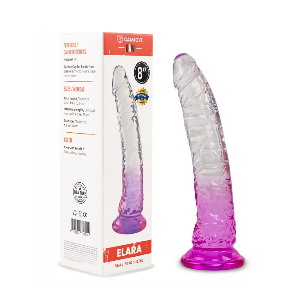 Camtoyz Elara Realistic Transparent Dildo — 7in Insertable, Multi - CT-JDI-098-EL