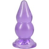 Doc Johnson Crystal Jellies Double Pop Plug — 6 Inch, Purple - DJ0288-96-CD