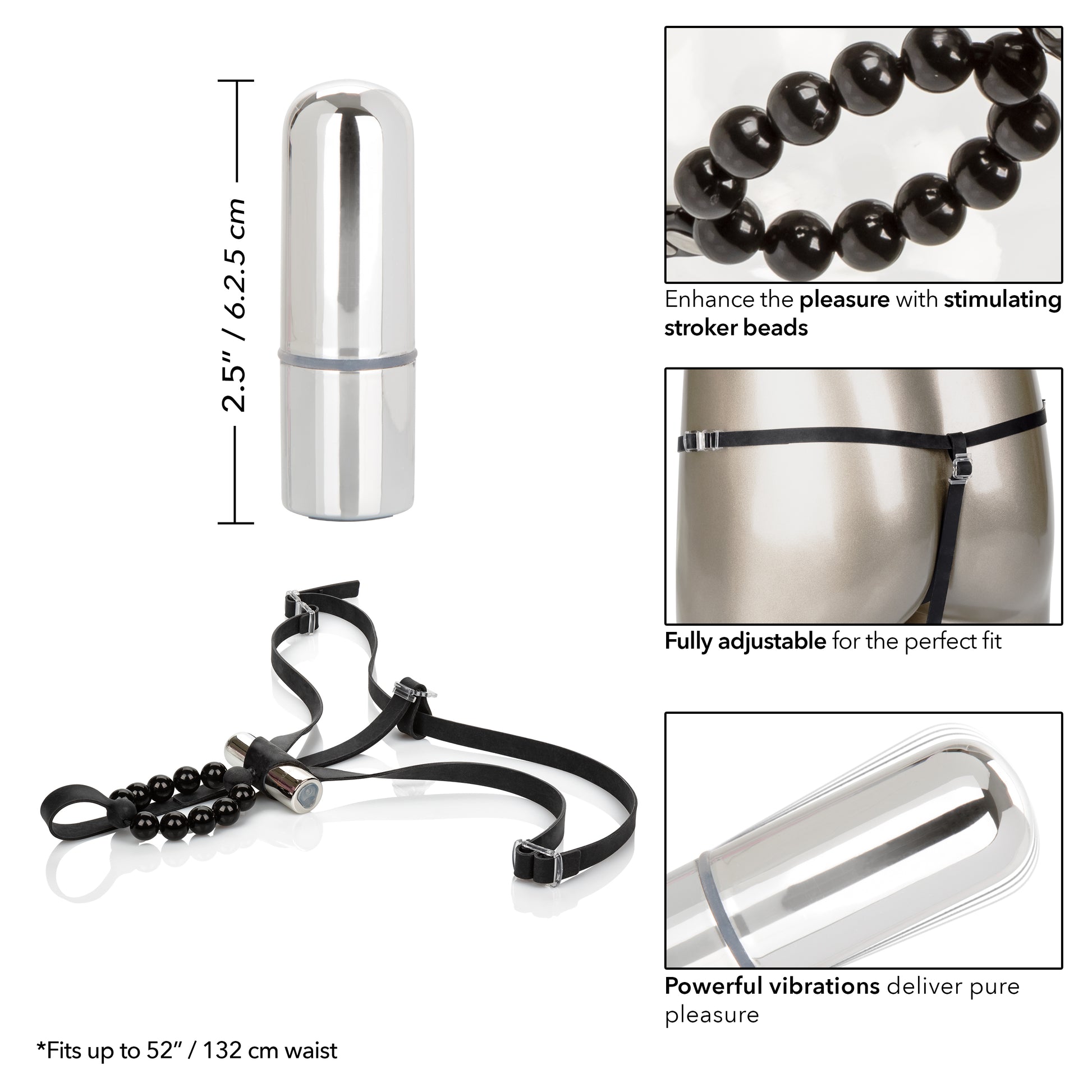 Rechargeable Silicone Lover's Thong With Pleasure Beads by CalExotics