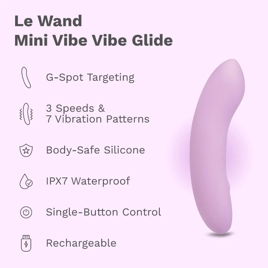 Le Wand Mini Vibe Glide G-Spot Vibrator — Rechargeable, Waterproof - LW8046