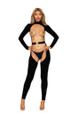 Dreamgirl Bodystocking & Belt — One Size, Black - DG-0520BKOS
