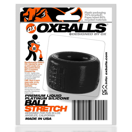 OXBALLS BALLS-T Ballstretcher, Compact Pure Platinum Silicone — Black - OX-AJ1001-BLK