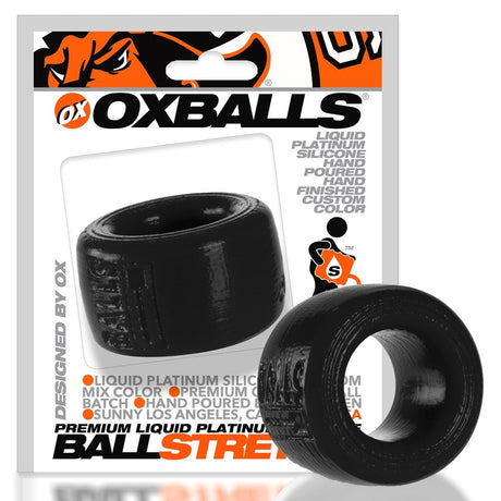 OXBALLS BALLS-T Ballstretcher, Compact Pure Platinum Silicone — Black - OX-AJ1001-BLK