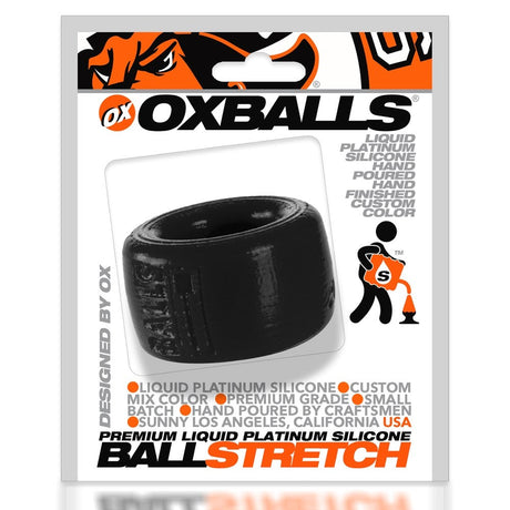 OXBALLS BALLS-T Ballstretcher, Compact Pure Platinum Silicone — Black - OX-AJ1001-BLK