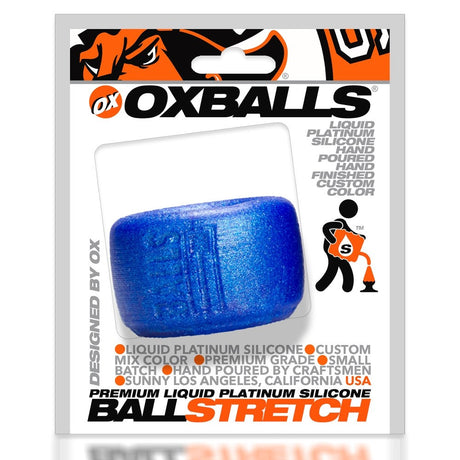 OXBALLS BALLS-T Pure Platinum Silicone Ballstretcher, Metallic Blue - OX-AJ1001-BLB