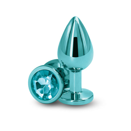 nsnovelties Rear Assets Medium Aluminum Anal Plug — Teal - NSN-0964-17