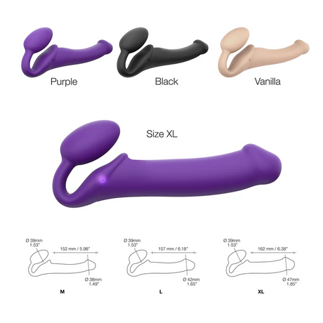 STRAP-ON-ME Vibrating Bendable Strap-On XL — Purple - SM3946