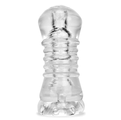 Oxballs Atomic Jock Jerk Male Masturbator — Clear, Ribbed - OX-AJ1006-CLR