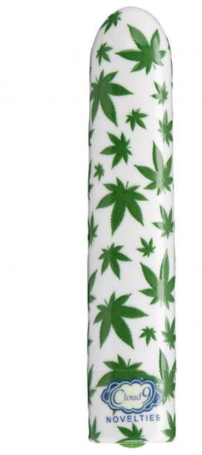 Cloud 9 Novelties 420 Slim Bullet Vibrator — White/Green, 3.5 in - WTC600