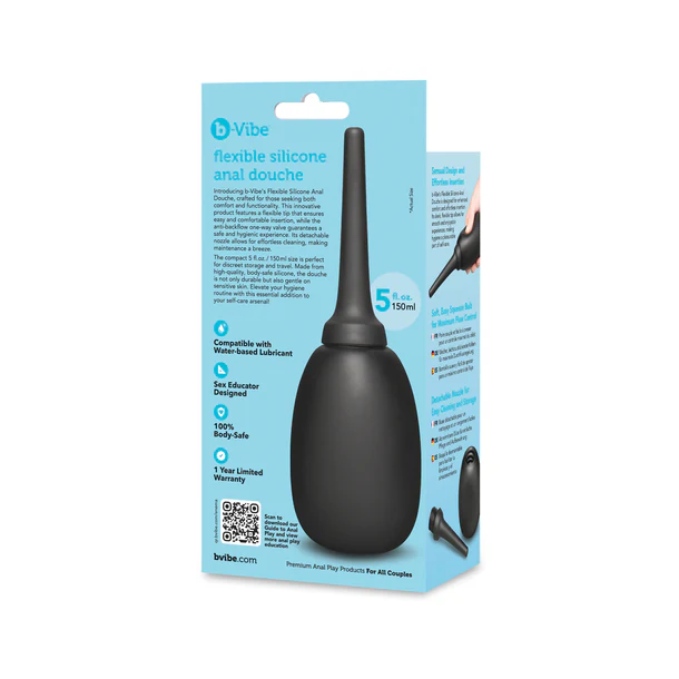 b-Vibe Flexible Silicone Anal Douche, Compact 5 fl. oz - BV7858