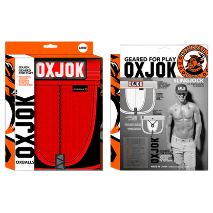 SLINGJOCK upthrust slider-strap jock, RED HOT, LARGE