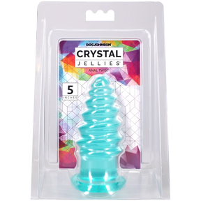 Doc Johnson Crystal Jellies Anal Twist — 5 Inch, Teal - DJ0289-10-CD