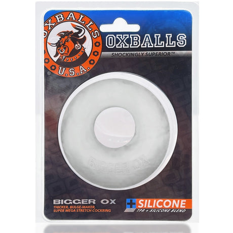 OXBALLS Bigger OX Padded Stretch Cock Ring — Clear Ice - OX-3058-CLIC