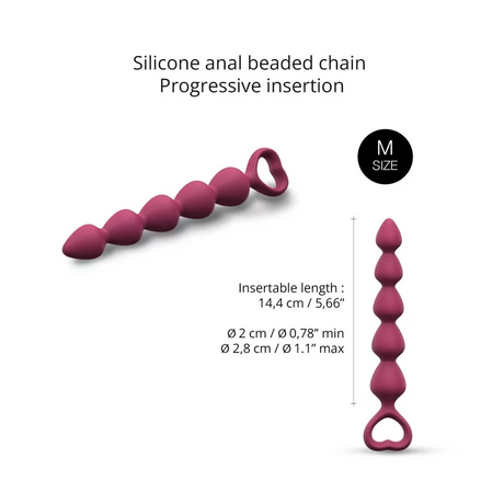 Love To Love Bing Bang M Anal Beads — Plum Star, Silicone, 15 cm - LV2442