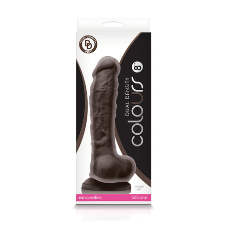 nsnovelties Colours Dual Density 8 Inch Dildo - Dark Brown - NSN-0403-29