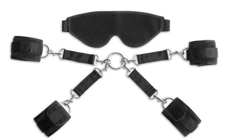 Liberator Bond Deluxe Kit — Black Microvelvet Blindfold and Cuffs - L5262