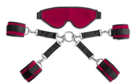 Liberator Bond Deluxe Kit Merlot Microfiber Blindfold & Cuffs - L5279