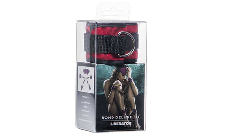 Liberator Bond Deluxe Kit Merlot Microfiber Blindfold & Cuffs - L5279