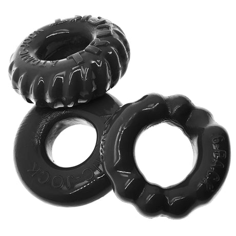 OXBALLS Bonemaker 3-Pack Cock Ring Kit — Black - OX-3061-BLK