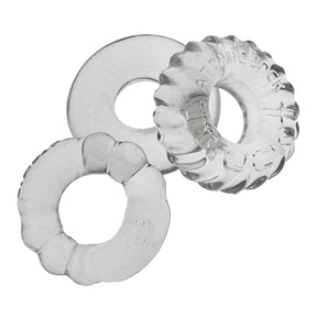 OXBALLS Bonemaker 3-Pack Cock Ring Kit — Clear - OX-3061- CLR
