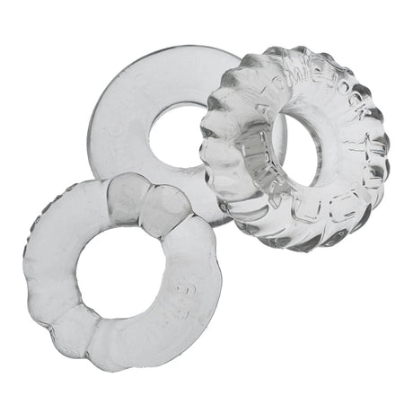 OXBALLS Bonemaker 3-Pack Cock Ring Kit — Clear - OX-3061- CLR