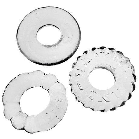 OXBALLS Bonemaker 3-Pack Cock Ring Kit — Clear - OX-3061- CLR