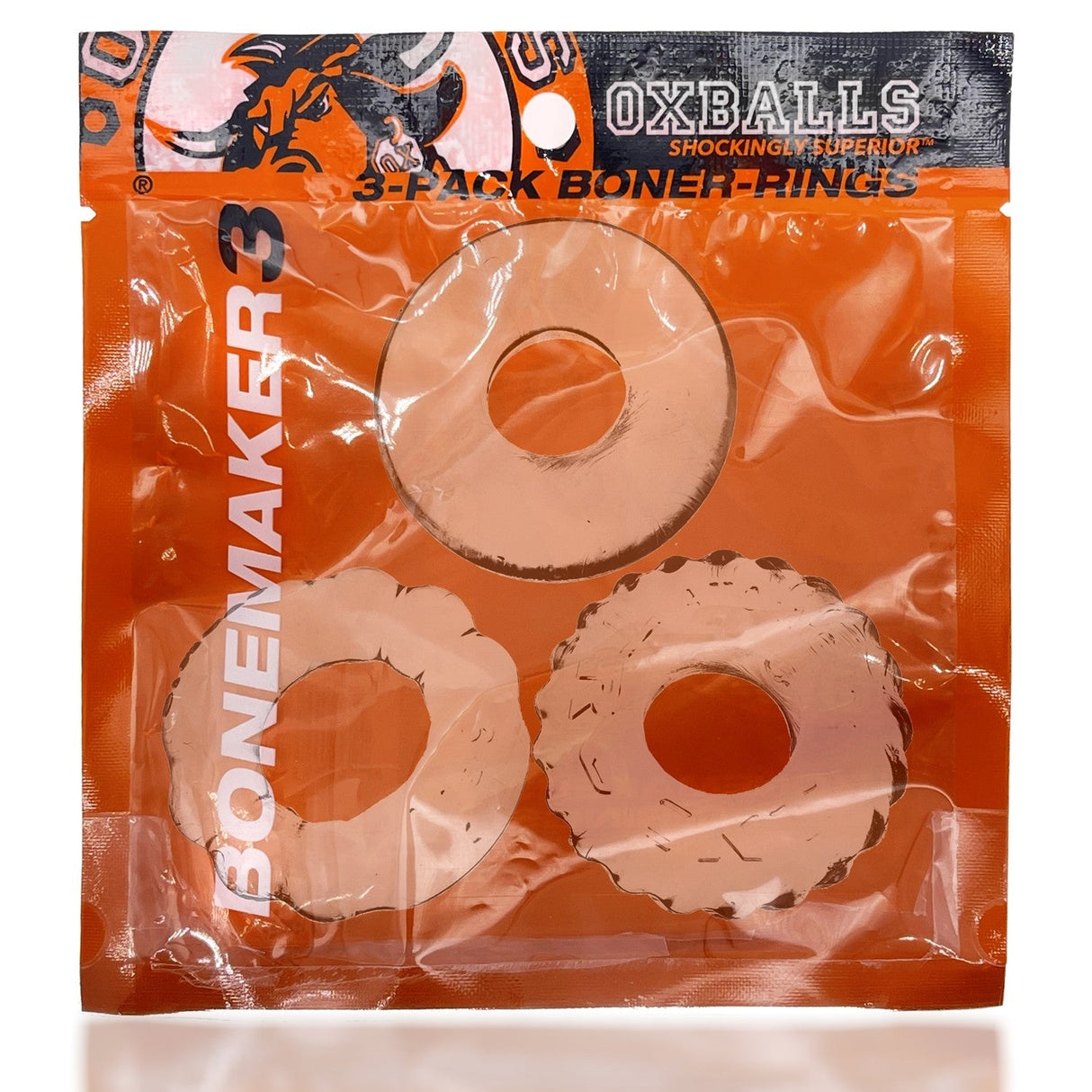 OXBALLS Bonemaker 3-Pack Cock Ring Kit — Clear - OX-3061- CLR