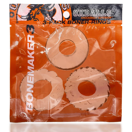 OXBALLS Bonemaker 3-Pack Cock Ring Kit — Clear - OX-3061- CLR