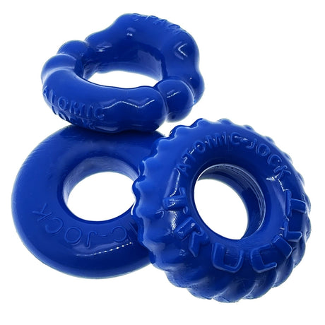 OXBALLS BONEMAKER 3-Pack Cock Ring Kit — Pool Blue - OX1707