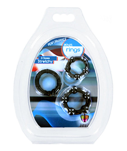 Black Performance Erection Rings - Packaged by XR Brands