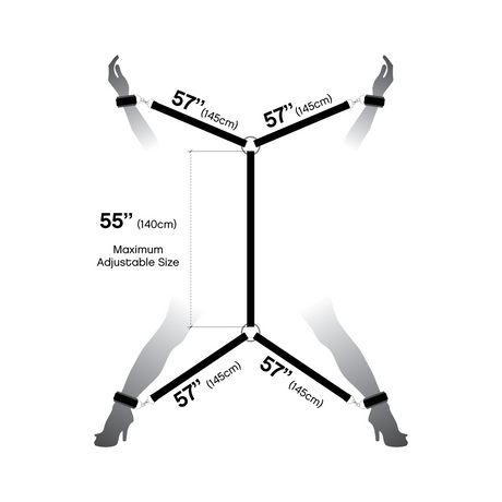 NOBÜ Under-the-Bed Restraint — Black Adjustable Plush Cuffs - NB1502