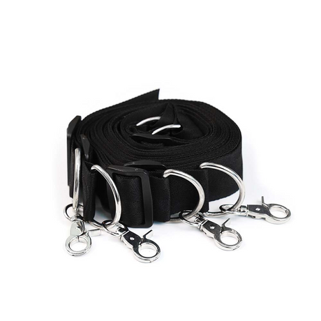 NOBÜ Under-the-Bed Restraint — Black Adjustable Plush Cuffs - NB1502