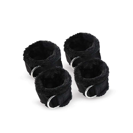 NOBÜ Under-the-Bed Restraint — Black Adjustable Plush Cuffs - NB1502