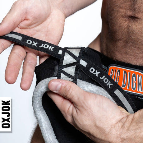 OXBALLS Bulger Padded Pouch Jock — Black Iron, X-Large - OX-JOK-1003-BLK-XL