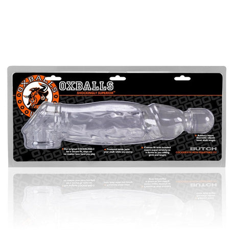OXBALLS Butch Cocksheath, Clear 8.5in - OX-3029-CLR
